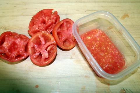 Fermenting Tomato seeds. Photo – John Porter. source: blogs.extension.org